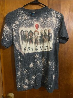 Dark Gray 'Friends' Horror Character Graphic Tee
